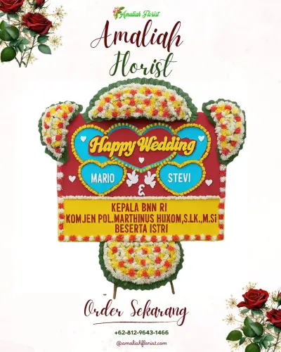 Karangan Papan Bunga Pernikahan di Jampang
